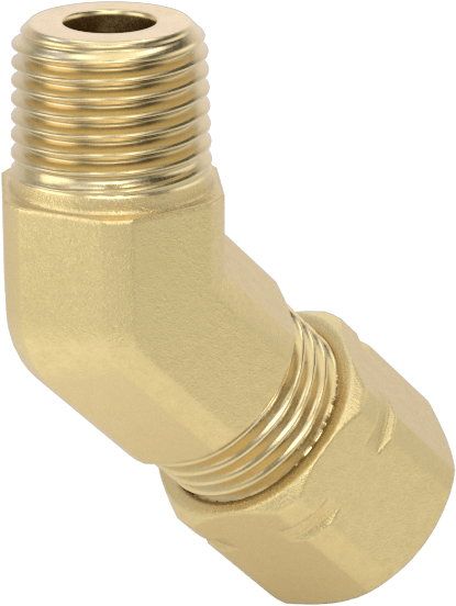Bakır Boru için Sıkıştırma Bağlantı Elemanı, 1/4" Dış Çaplı Boru x 1/8 NPTF Erkek için 45 Derece Adaptör