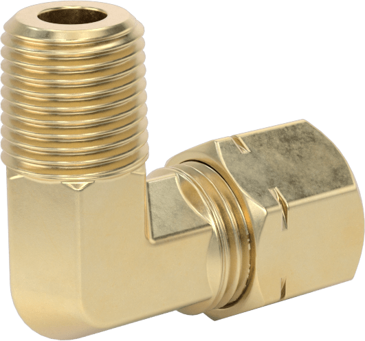 Bakır Boru için Sıkıştırma Bağlantı Elemanı, 1/4" Dış Çaplı Boru x 1/8 NPTF Erkek için 90 Derece Dirsek