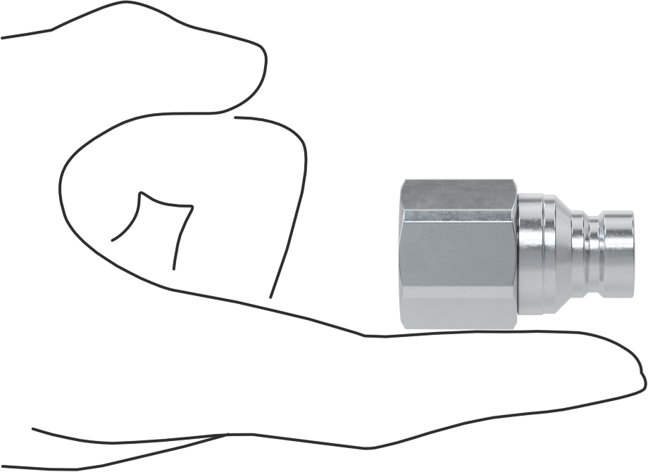 Uluslararası Standart ISO Minimum Sızıntı Hortum Bağlantısı, Düz Adaptör, 1/4 Kaplin Boyutu, Plug, 1/4 NPTF Dişi