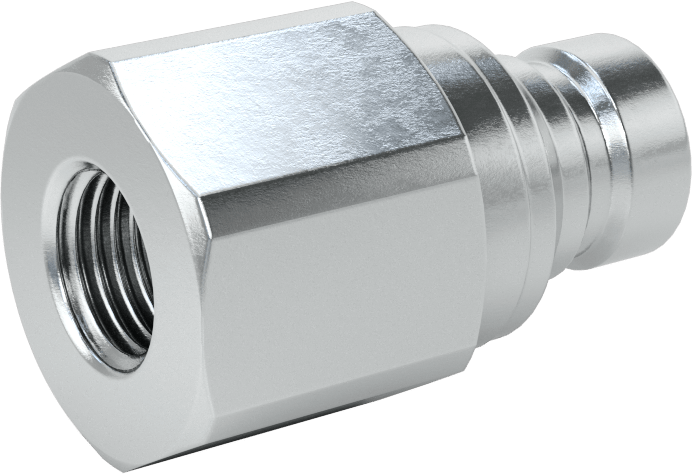 Uluslararası Standart ISO Minimum Sızıntı Hortum Bağlantısı, Düz Adaptör, 1/4 Kaplin Boyutu, Plug, 1/4 NPTF Dişi