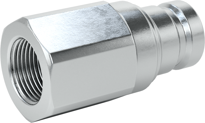 Uluslararası Standart ISO Minimum Sızıntı Hortum Bağlantısı, Düz Adaptör, 1 Kaplin Boyutu, Plug, 1 NPTF Dişi