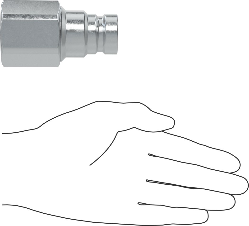 Uluslararası Standart ISO Minimum Sızıntı Hortum Bağlantısı, Düz Adaptör, 3/4 Kaplin Boyutu, Plug, 3/4 NPTF Dişi