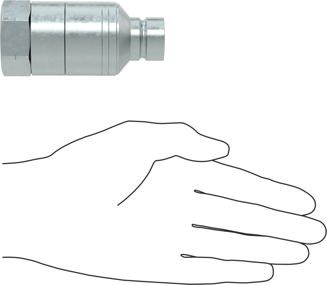 Uluslararası Standart ISO Minimum Sızıntı Hortum Bağlantısı, Basınç Altında Bağlantı 1/2 Plug, 1-1/16"-12 UNF Dişi