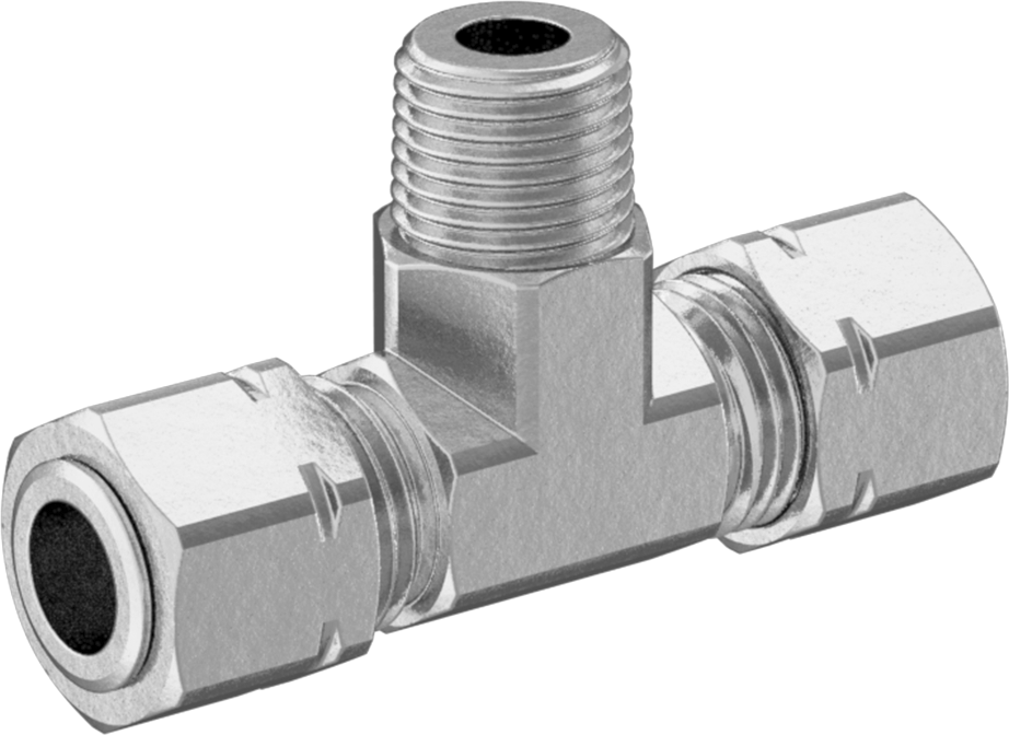 Bakır Boru için Sıkıştırma Bağlantı Elemanı, 1/4" Boru Dış Çapı x 1/8 NPTF Erkek için Hat Üstü T