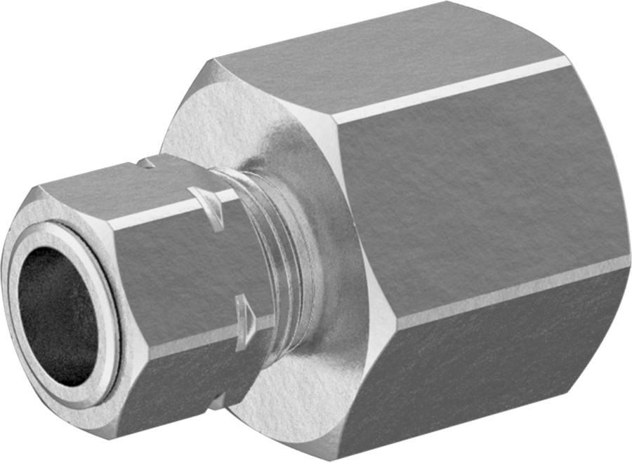Bakır Boru için Sıkıştırma Bağlantı Elemanı, 3/8" Boru Dış Çapı x 1/2 NPTF Dişi için Düz Adaptör