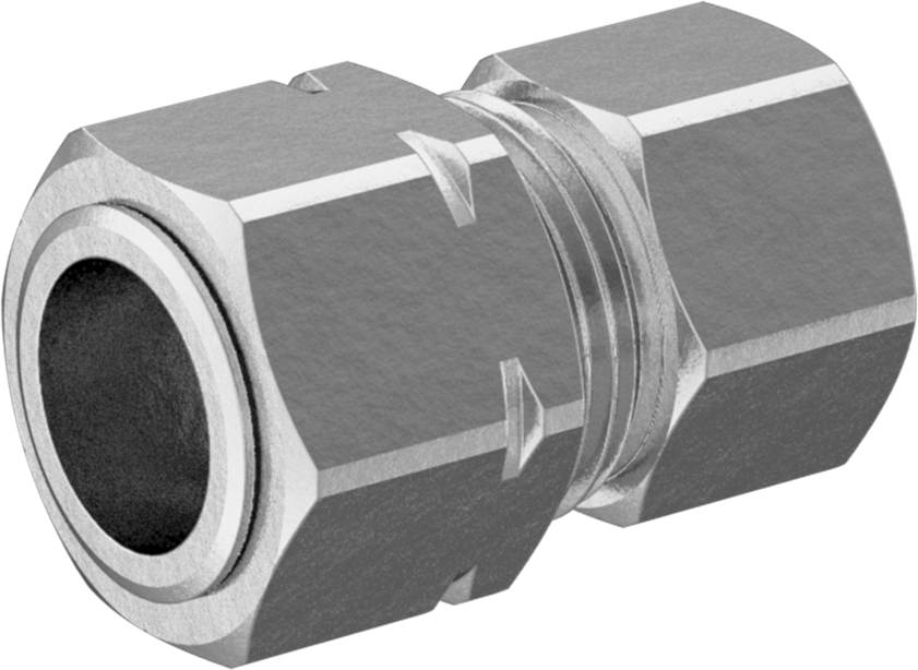 Bakır Boru için Sıkıştırma Bağlantı Elemanı, 3/8" Boru Dış Çapı x 1/8 NPTF Dişi için Düz Adaptör