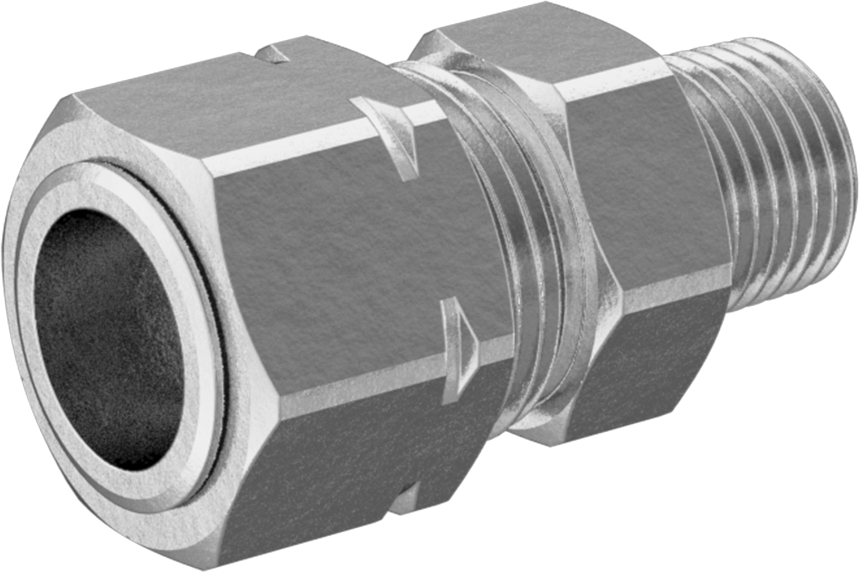 Bakır Boru için Sıkıştırma Bağlantı Elemanı, 3/8" Boru Dış Çapı x 1/8 NPTF Erkek için Düz Adaptör