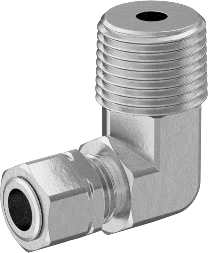 Bakır Boru için Sıkıştırma Bağlantı Elemanı, 1/4" Dış Çaplı Boru x 3/8 NPTF Erkek için 90 Derece Dirsek
