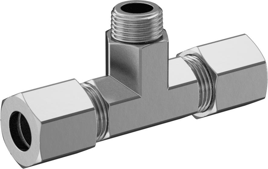 Çelik Boru için Sıkıştırma Bağlantı Elemanı, 1/2" Dış Çaplı Boru x 3/8 NPTF Erkek için Hat Üstü T Adaptörü
