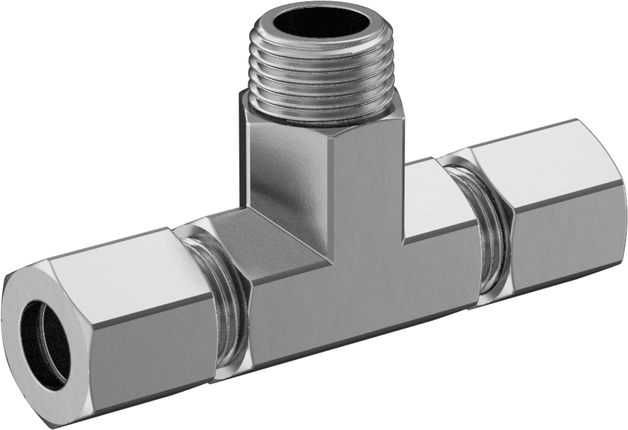 Çelik Boru için Sıkıştırma Bağlantı Elemanı, 1/2" Dış Çaplı Boru x 1/2 NPTF Erkek için Hat Üstü T Adaptörü