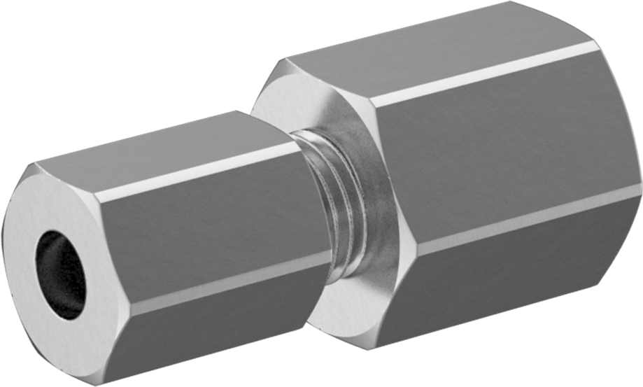 Çelik Boru için Sıkıştırma Bağlantı Elemanı, 1/4" Boru Dış Çapı x 1/4 NPTF Dişi için Düz Adaptör