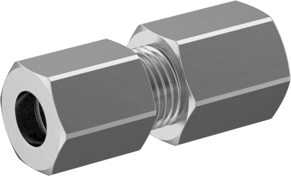 Çelik Boru için Sıkıştırma Bağlantı Elemanı, 3/8" Boru Dış Çapı x 1/4 NPTF Dişi için Düz Adaptör