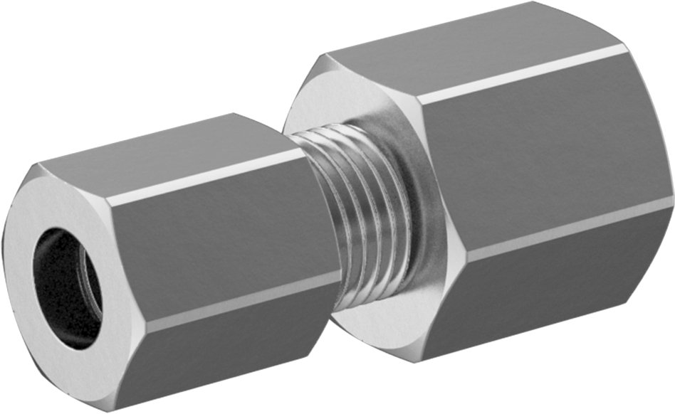Çelik Boru için Sıkıştırma Bağlantı Elemanı, 3/8" Boru Dış Çapı x 3/8 NPTF Dişi için Düz Adaptör
