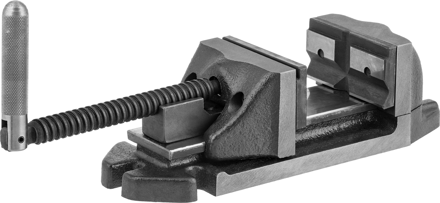 Hızlı Sıkıştırmalı Matkap Pres Mengene, Sabit Taban, Vidalı Çene Kilidi, 3“ Genişlik x 1-1/2” Yükseklik Çeneler