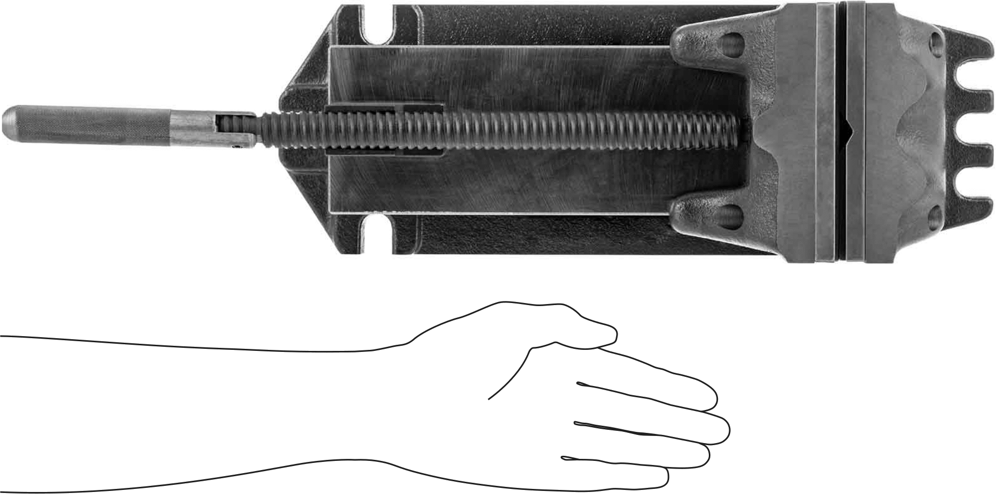 Hızlı Sıkıştırmalı Matkap Pres Mengene, Sabit Taban, Vidalı Çene Kilidi, 6“ Genişlik x 2” Yükseklik Çeneler