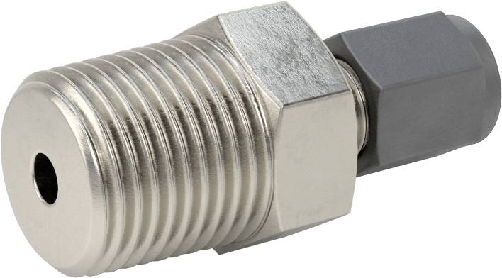 Paslanmaz Çelik Boru için Sıkıştırma Bağlantı Elemanı, 1/4" Dış Çaplı Boru x 1/2 NPT Erkek için Düz Adaptör