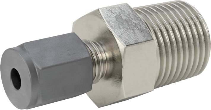 Paslanmaz Çelik Boru için Sıkıştırma Bağlantı Elemanı, 1/4" Dış Çaplı Boru x 1/2 NPT Erkek için Düz Adaptör