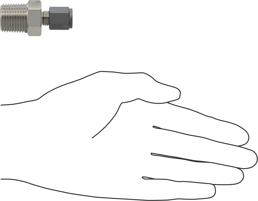 Paslanmaz Çelik Boru için Sıkıştırma Bağlantı Elemanı, 1/4" Dış Çaplı Boru x 1/2 NPT Erkek için Düz Adaptör