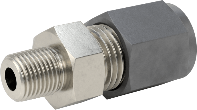 Paslanmaz Çelik Boru için Sıkıştırma Bağlantı Elemanı, 3/8" Boru Dış Çapı x 1/8 NPT Erkek için Düz Adaptör