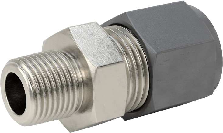 Paslanmaz Çelik Boru için Sıkıştırma Bağlantı Elemanı, 5/8" Boru Dış Çapı x 3/8 NPT Erkek için Düz Adaptör