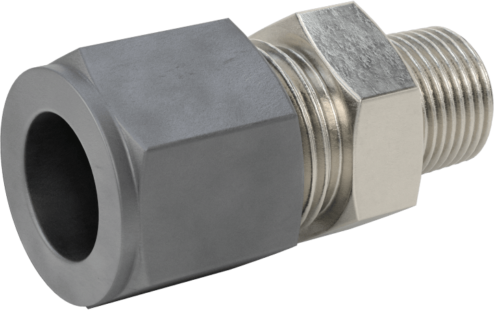 Paslanmaz Çelik Boru için Sıkıştırma Bağlantı Elemanı, 5/8" Boru Dış Çapı x 3/8 NPT Erkek için Düz Adaptör