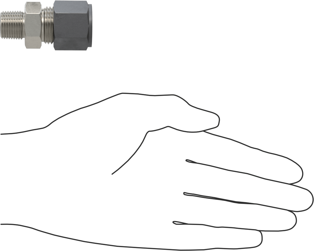 Paslanmaz Çelik Boru için Sıkıştırma Bağlantı Elemanı, 5/8" Boru Dış Çapı x 3/8 NPT Erkek için Düz Adaptör