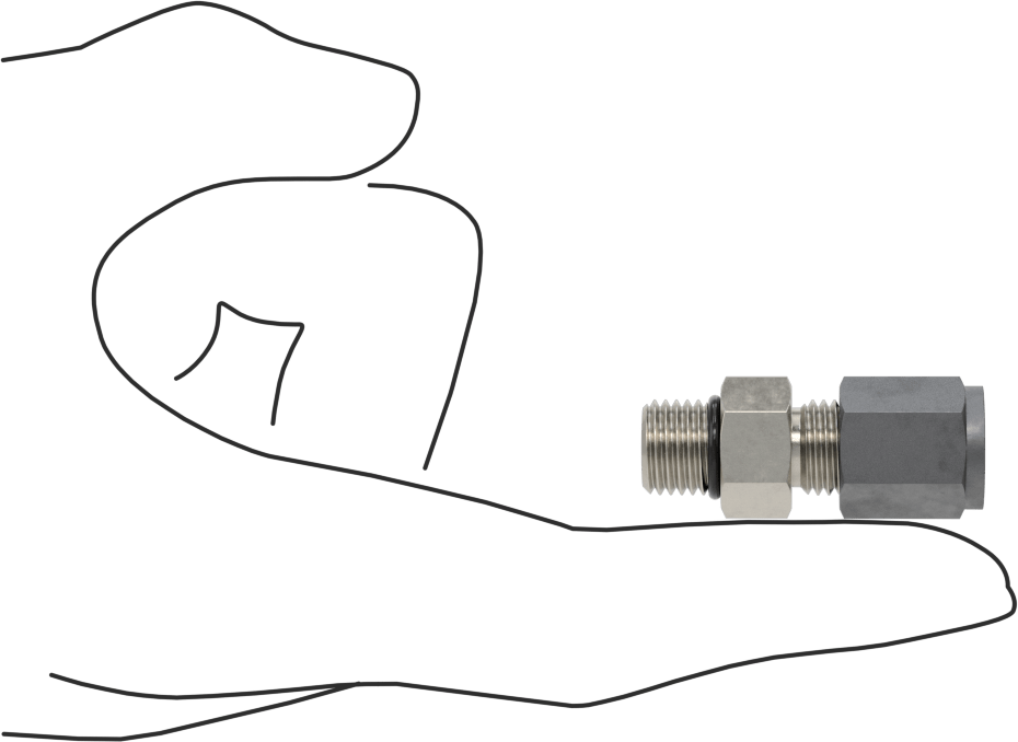 Paslanmaz Çelik Boru için Sıkıştırma Bağlantı Elemanı, 1/4“ Boru Dış Çapı x 7/16”-20 UNF Erkek Boru için Adaptör