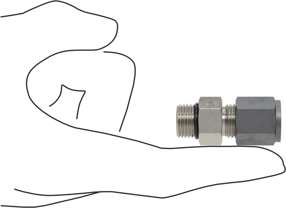 Paslanmaz Çelik Boru için Sıkıştırma Bağlantı Elemanı, 3/8“ Dış Çaplı Boru x 9/16”-18 UNF Erkek Boru Adaptörü