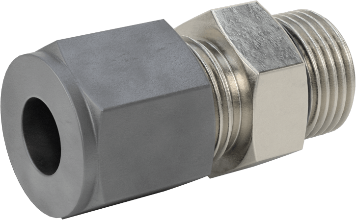 Paslanmaz Çelik Boru için Sıkıştırma Bağlantı Elemanı, 1/2“ Boru Dış Çapı x 3/4”-16 UNF Erkek Boru için Adaptör