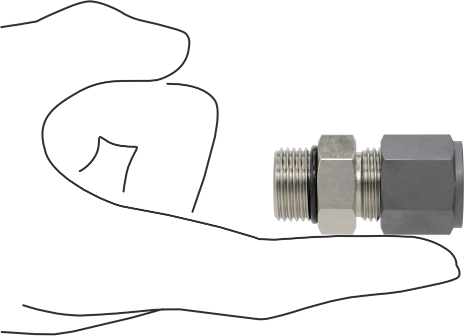 Paslanmaz Çelik Boru için Sıkıştırma Bağlantı Elemanı, 1/2“ Boru Dış Çapı x 3/4”-16 UNF Erkek Boru için Adaptör