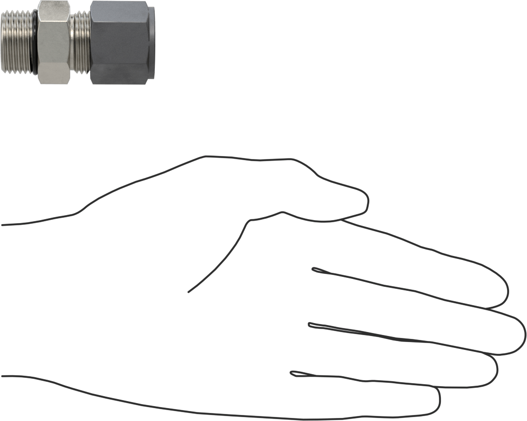 Paslanmaz Çelik Boru için Sıkıştırma Bağlantı Elemanı, 5/8“ Dış Çaplı Boru x 7/8”-14 UN/UNF Erkek Boru Adaptörü