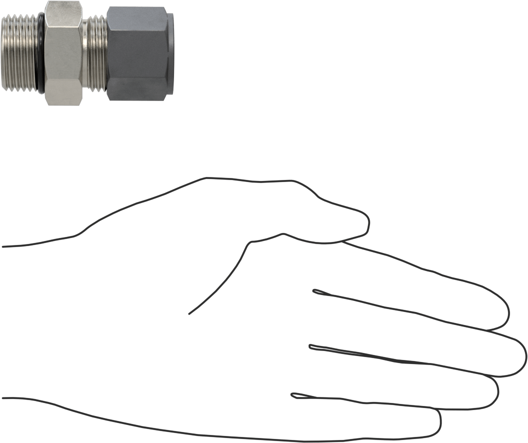 Paslanmaz Çelik Boru için Sıkıştırma Bağlantı Elemanı, 3/4“ Dış Çap x 1-1/16”-12 UNF Erkek Boru için Adaptör