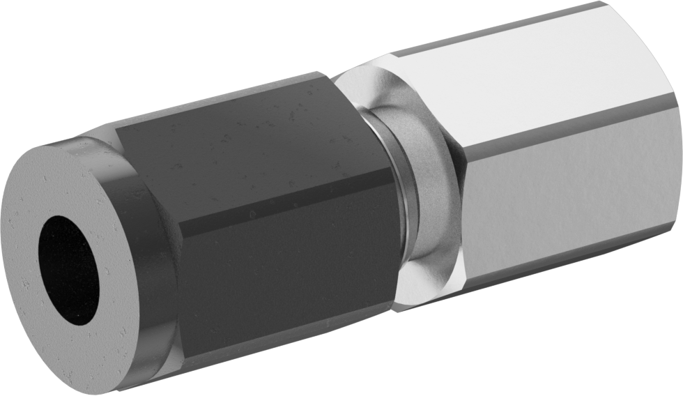 Paslanmaz Çelik Boru için Sıkıştırma Bağlantı Elemanı, 1/4" Boru Dış Çapı x 1/8 NPT Dişi için Düz Adaptör