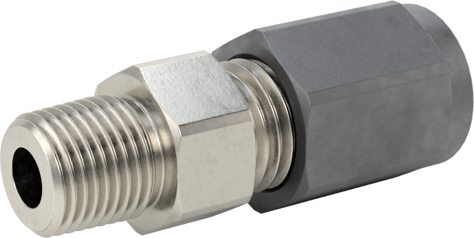 Paslanmaz Çelik Boru için Sıkıştırma Bağlantı Elemanı, 1/4" Boru Dış Çapı x 1/8 NPT Erkek için Düz Adaptör