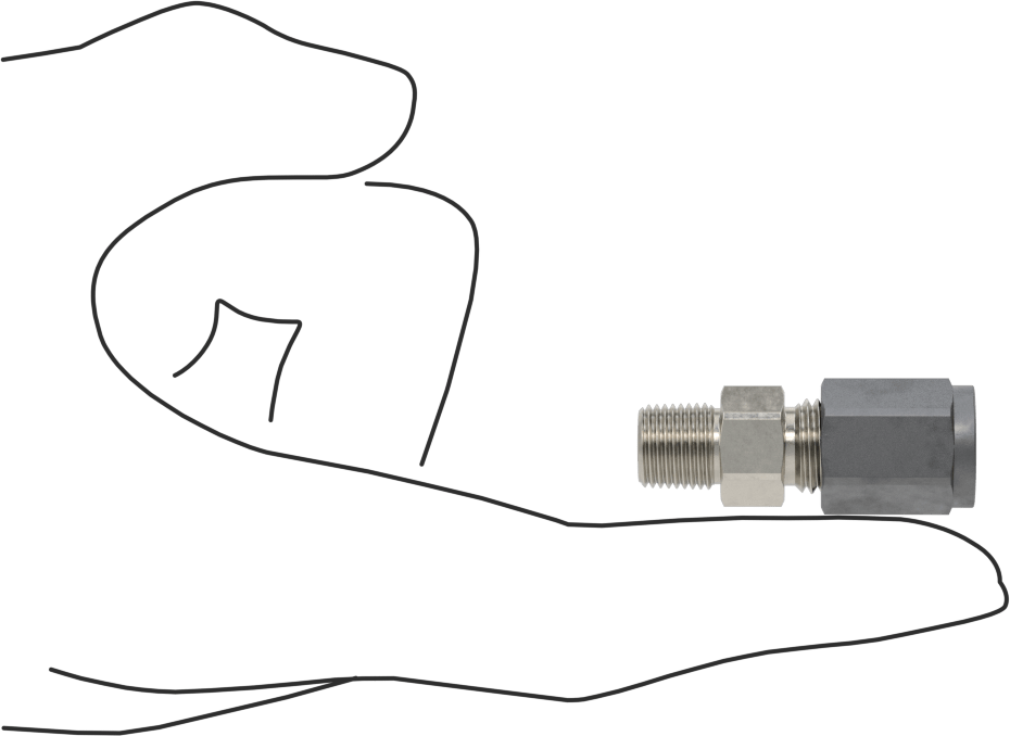 Paslanmaz Çelik Boru için Sıkıştırma Bağlantı Elemanı, 1/4" Boru Dış Çapı x 1/8 NPT Erkek için Düz Adaptör