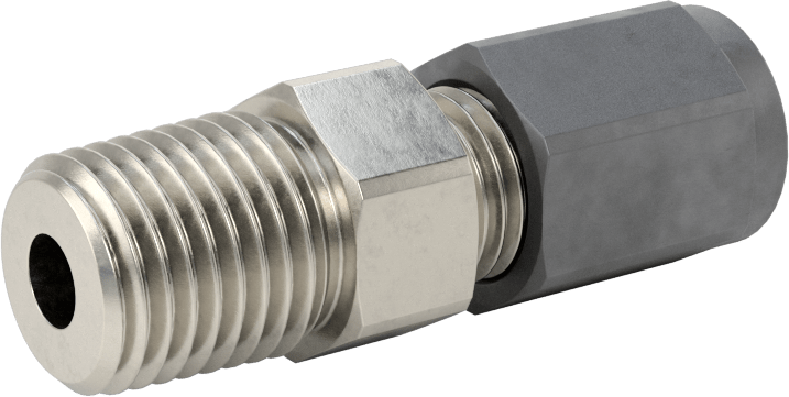 Paslanmaz Çelik Boru için Sıkıştırma Bağlantı Elemanı, 1/4" Boru Dış Çapı x 1/4 NPT Erkek için Düz Adaptör
