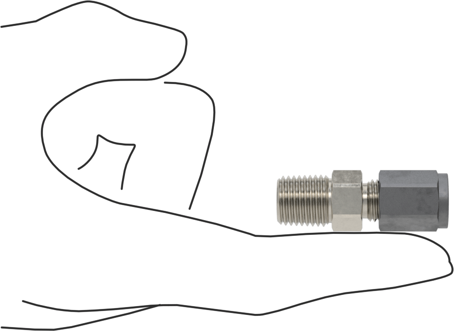 Paslanmaz Çelik Boru için Sıkıştırma Bağlantı Elemanı, 1/4" Boru Dış Çapı x 1/4 NPT Erkek için Düz Adaptör