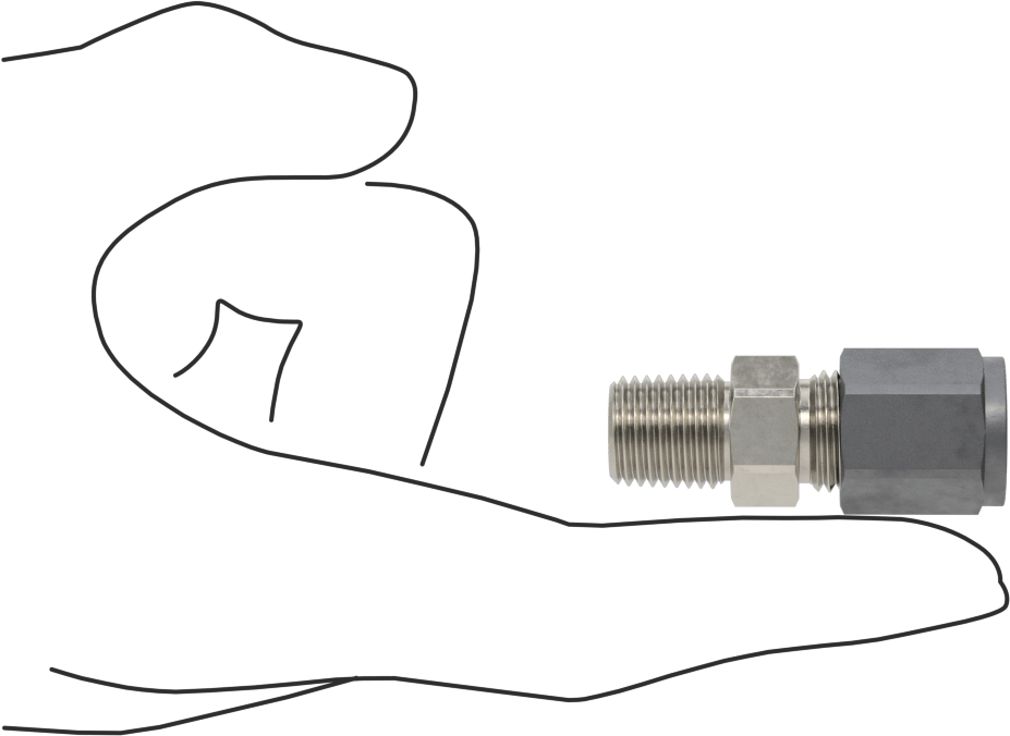Paslanmaz Çelik Boru için Sıkıştırma Bağlantı Elemanı, 3/8" Boru Dış Çapı x 1/4 NPT Erkek için Düz Adaptör