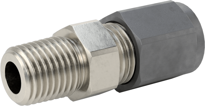 Paslanmaz Çelik Boru için Sıkıştırma Bağlantı Elemanı, 3/8" Boru Dış Çapı x 1/4 NPT Erkek için Düz Adaptör