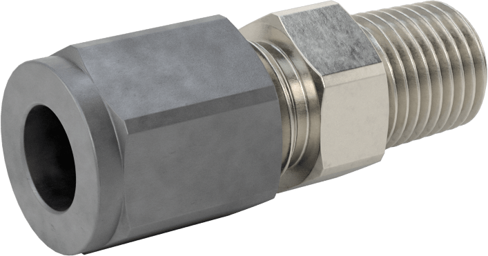 Paslanmaz Çelik Boru için Sıkıştırma Bağlantı Elemanı, 3/8" Boru Dış Çapı x 1/4 NPT Erkek için Düz Adaptör