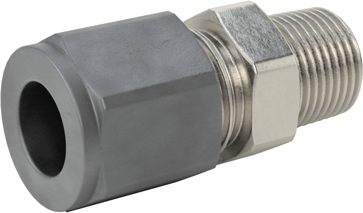 Paslanmaz Çelik Boru için Sıkıştırma Bağlantı Elemanı, 1/2" Dış Çaplı Boru x 3/8 NPT Erkek için Düz Adaptör