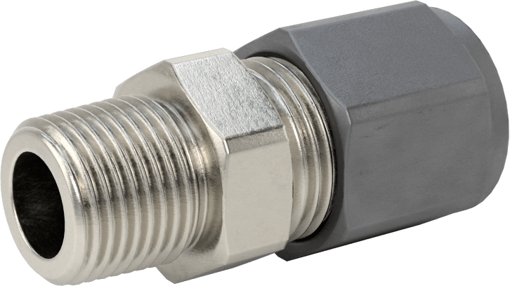 Paslanmaz Çelik Boru için Sıkıştırma Bağlantı Elemanı, 1/2" Dış Çaplı Boru x 3/8 NPT Erkek için Düz Adaptör