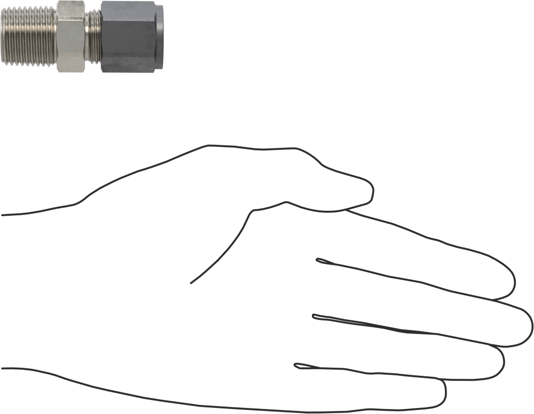Paslanmaz Çelik Boru için Sıkıştırma Bağlantı Elemanı, 1/2" Boru Dış Çapı x 1/2 NPT Erkek için Düz Adaptör