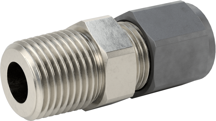 Paslanmaz Çelik Boru için Sıkıştırma Bağlantı Elemanı, 1/2" Boru Dış Çapı x 1/2 NPT Erkek için Düz Adaptör