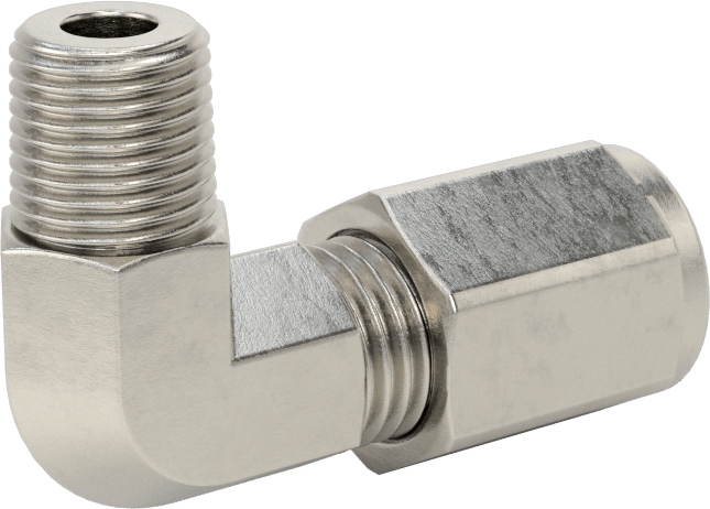 Paslanmaz Çelik Boru için Sıkıştırma Bağlantı Elemanı, 1/4" Boru x 1/8 NPT Erkek için 90 Derece Dirsek Adaptörü