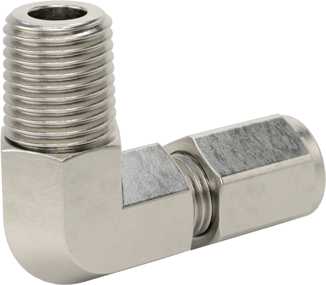 Paslanmaz Çelik Boru için Sıkıştırma Bağlantı Elemanı, 1/4" Boru x 1/4 NPT Erkek için 90 Derece Dirsek Adaptörü