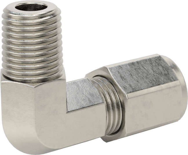 Paslanmaz Çelik Boru için Sıkıştırma Bağlantı Elemanı, 3/8" Boru x 1/4 NPT Erkek için 90 Derece Dirsek Adaptörü