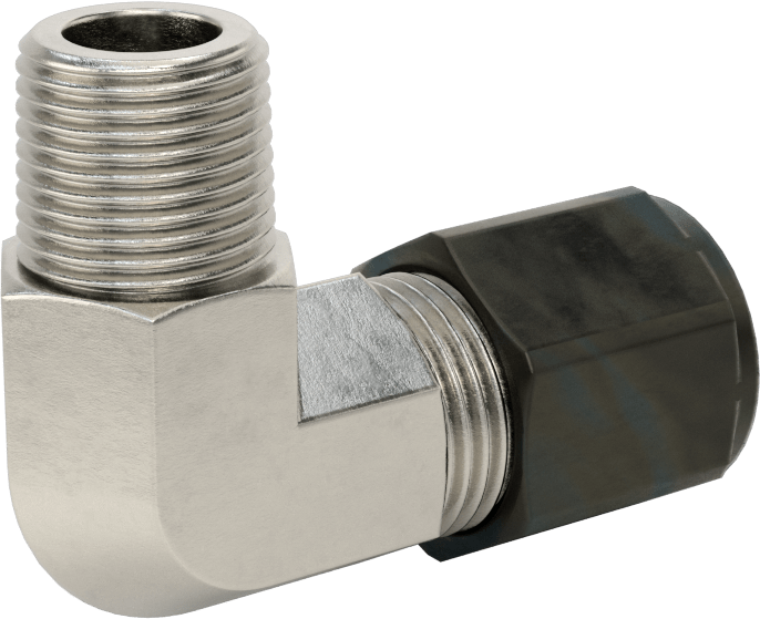 Paslanmaz Çelik Boru için Sıkıştırma Bağlantı Elemanı, 1/2" Boru x 3/8 NPT Erkek için 90 Derece Dirsek Adaptörü