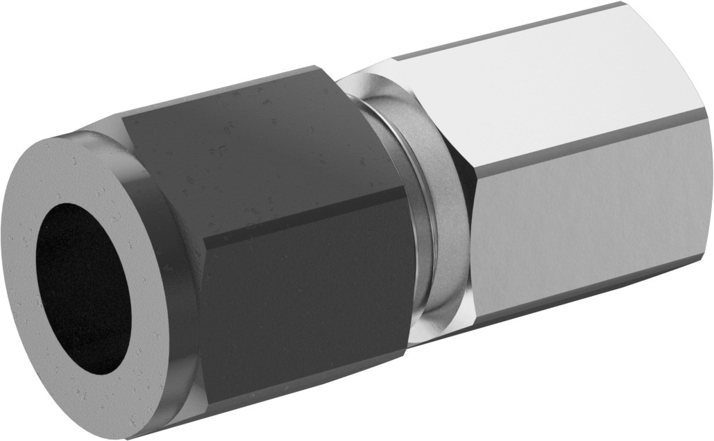 Paslanmaz Çelik Boru için Sıkıştırma Bağlantı Elemanı, 1/2" Dış Çaplı Boru x 1/4 NPT Dişi için Düz Adaptör