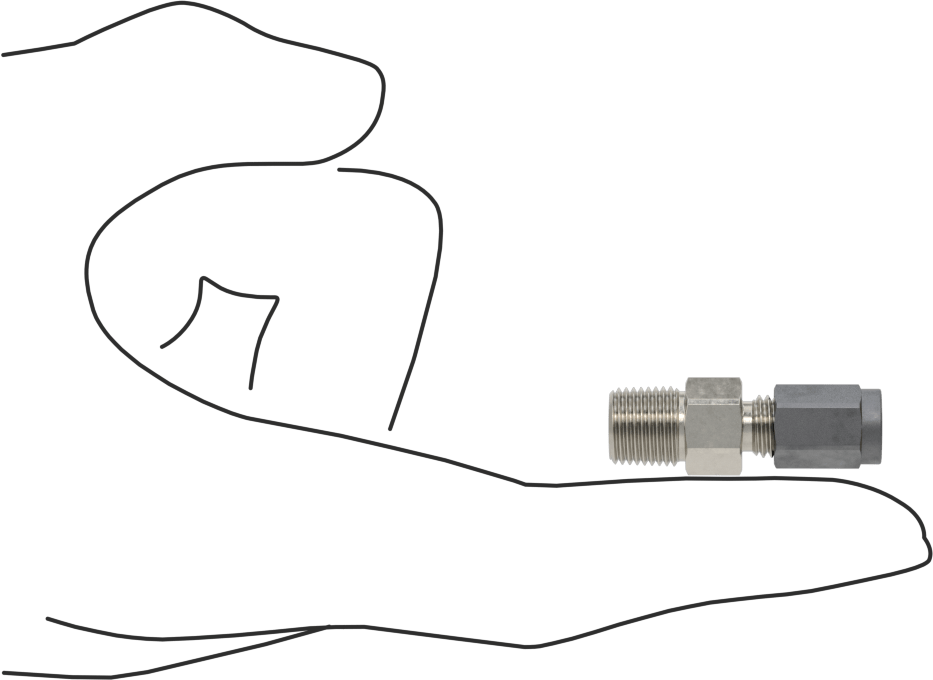 Paslanmaz Çelik Boru için Sıkıştırma Bağlantı Elemanı, 1/8" Boru Dış Çapı x 1/8 NPT Erkek için Düz Adaptör